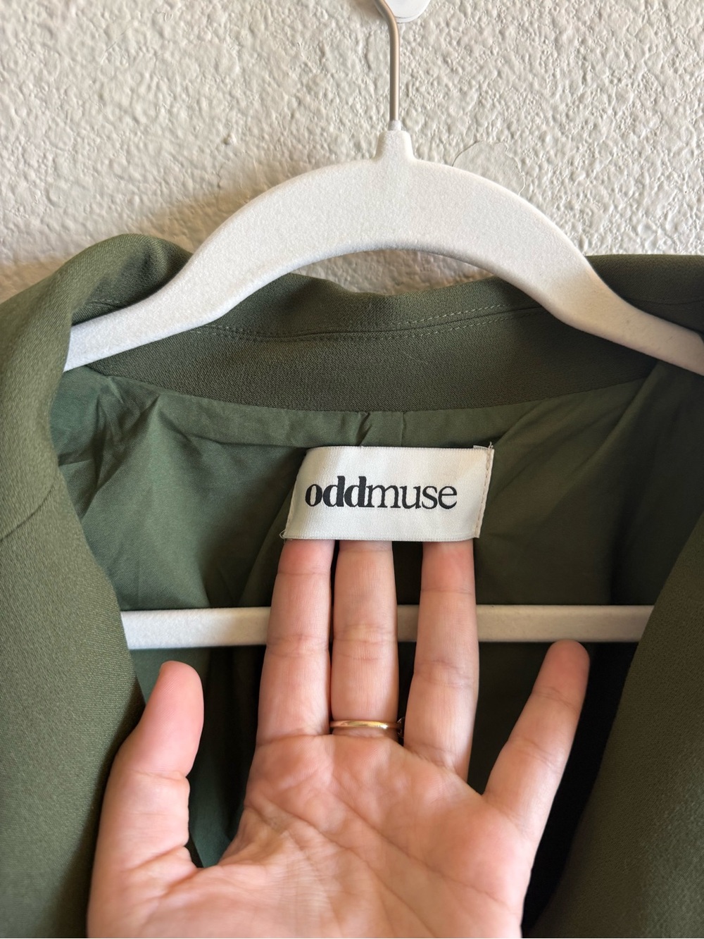 NWT Odd Muse The Ultimate Muse Blazer Olive Green Oversized Jacket Size Medium - Picture 5 of 10